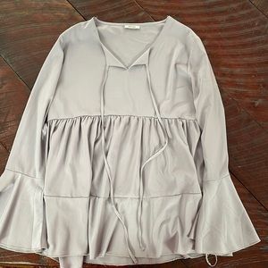 Bell Sleeve smock Top with front tie